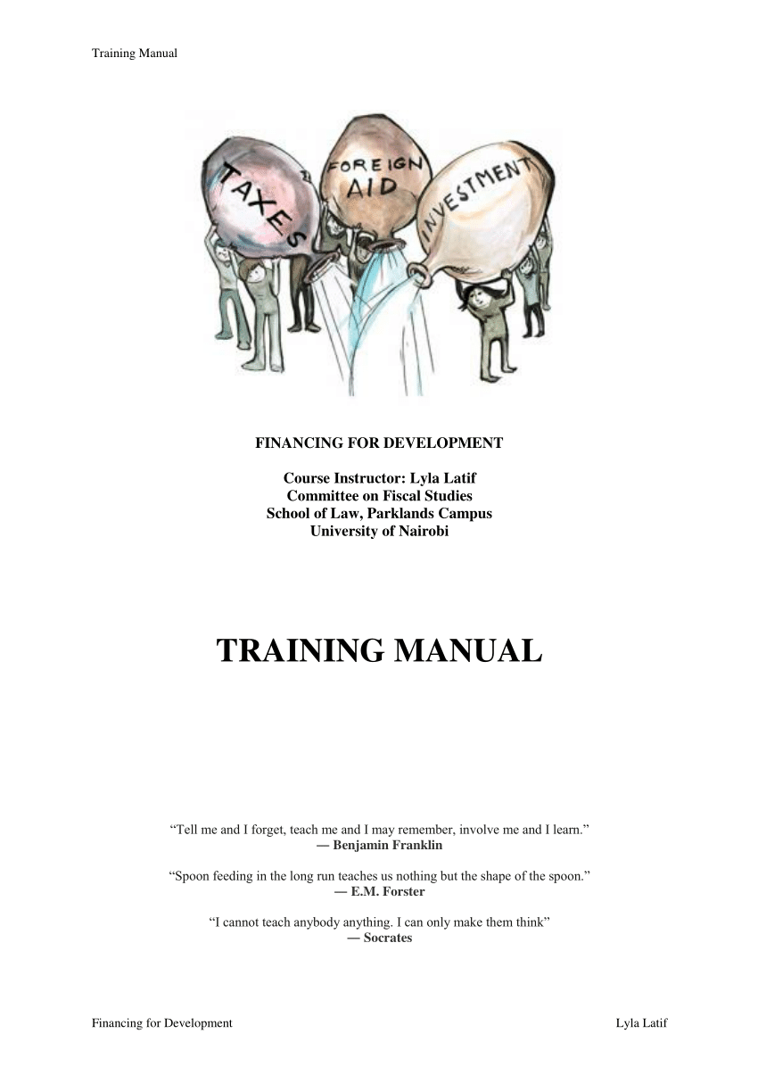 Pdf Training Manual On Financing Development