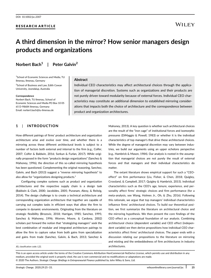PDF) A third dimension in the mirror? How senior managers design ...