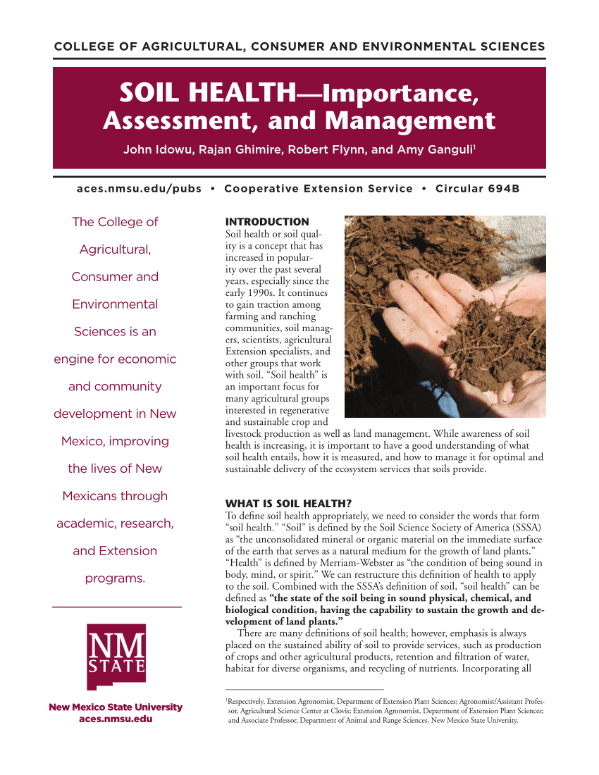 research paper on soil health