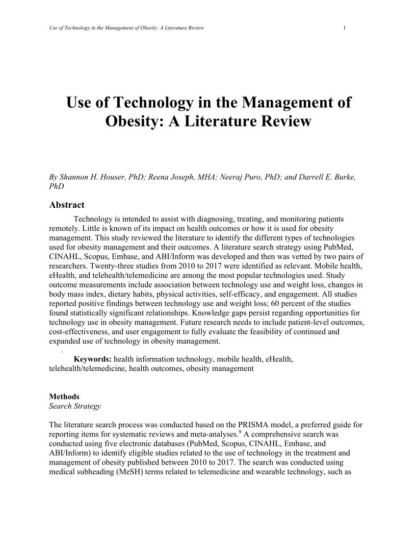literature review of obesity