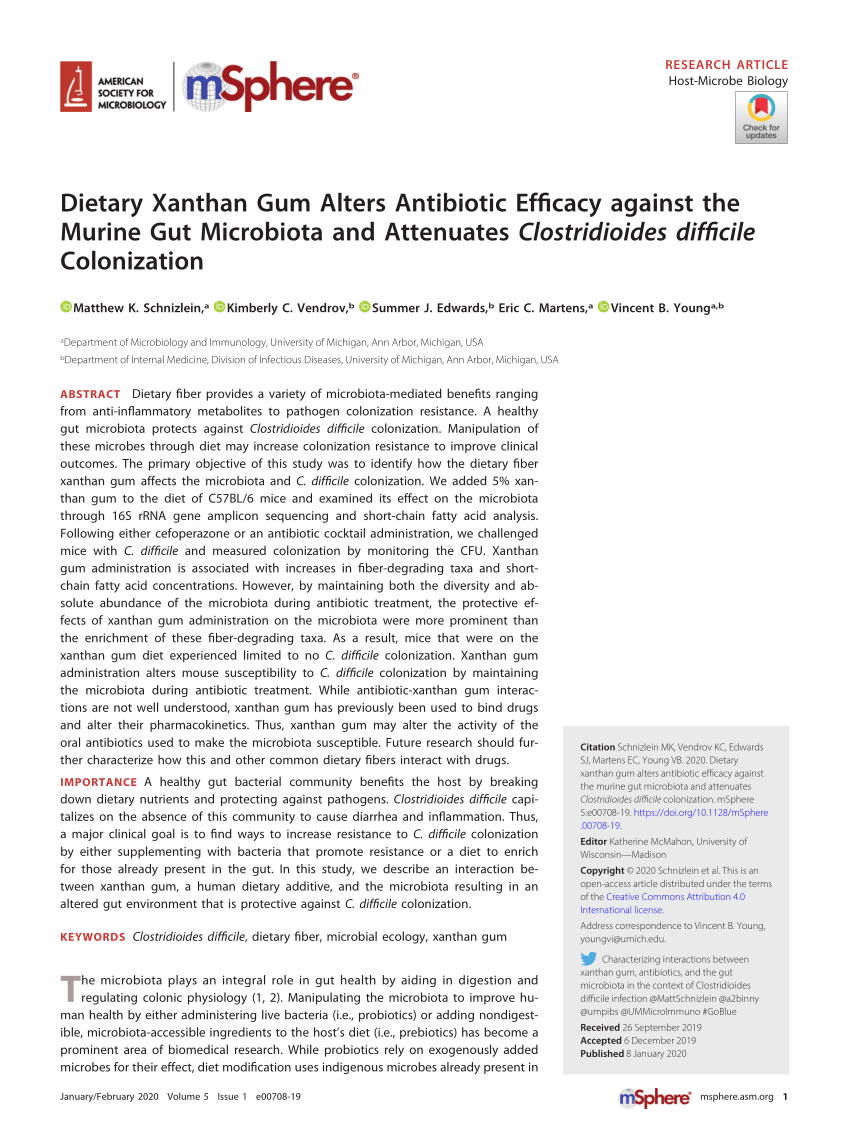 Mechanistic insights into consumption of the food additive xanthan gum by  the human gut microbiota