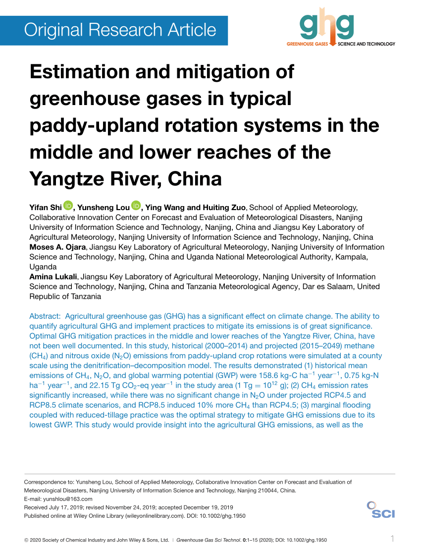 Greenhouse Gases: Science and Technology - Wiley Online Library