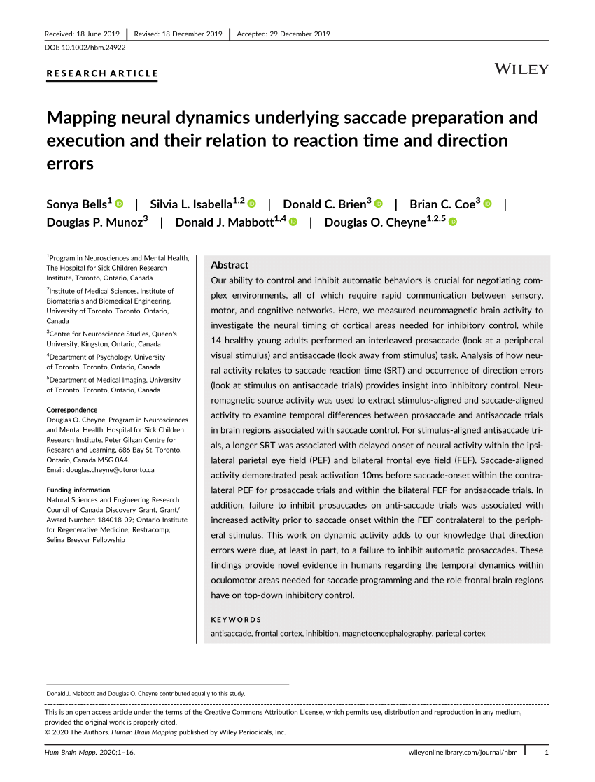 PDF Mapping neural dynamics underlying saccade preparation and  