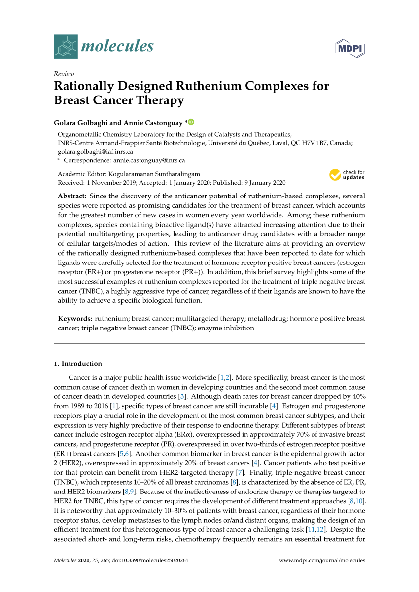 PDF) Rationally Designed Ruthenium Complexes for Breast Cancer Therapy