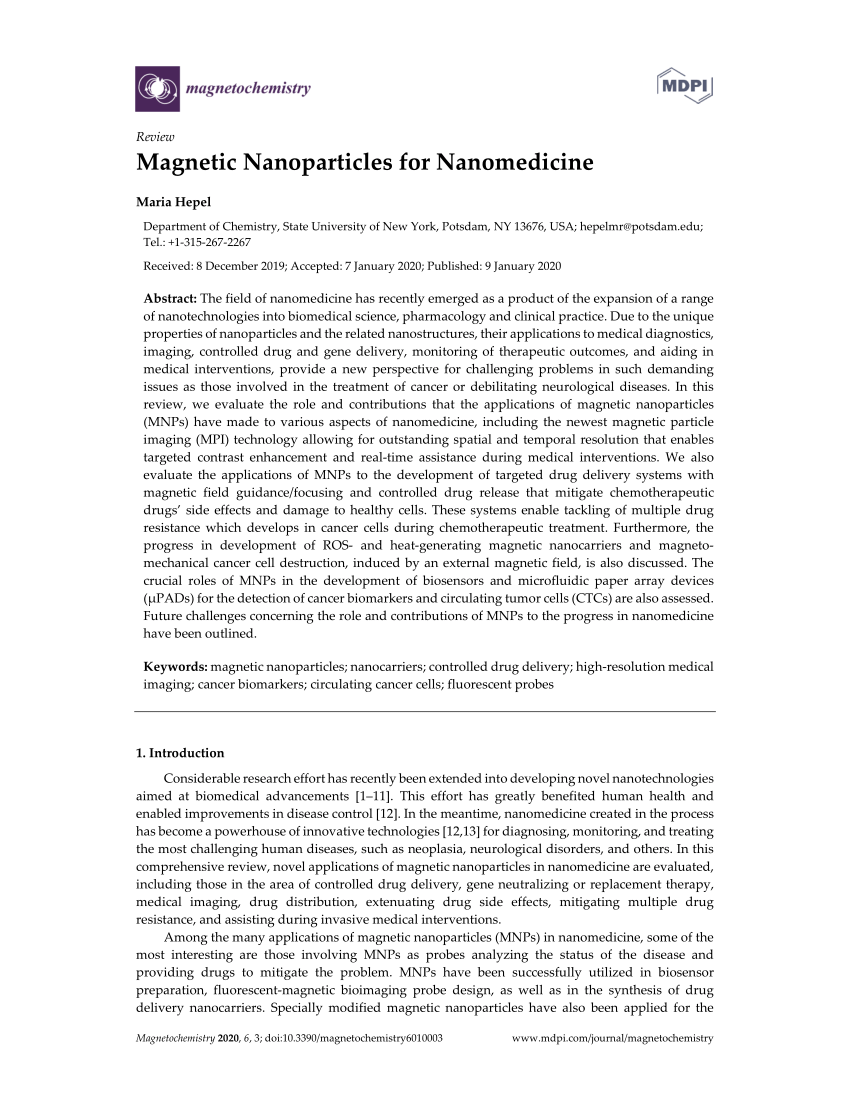 research paper about magnetic nanoparticles