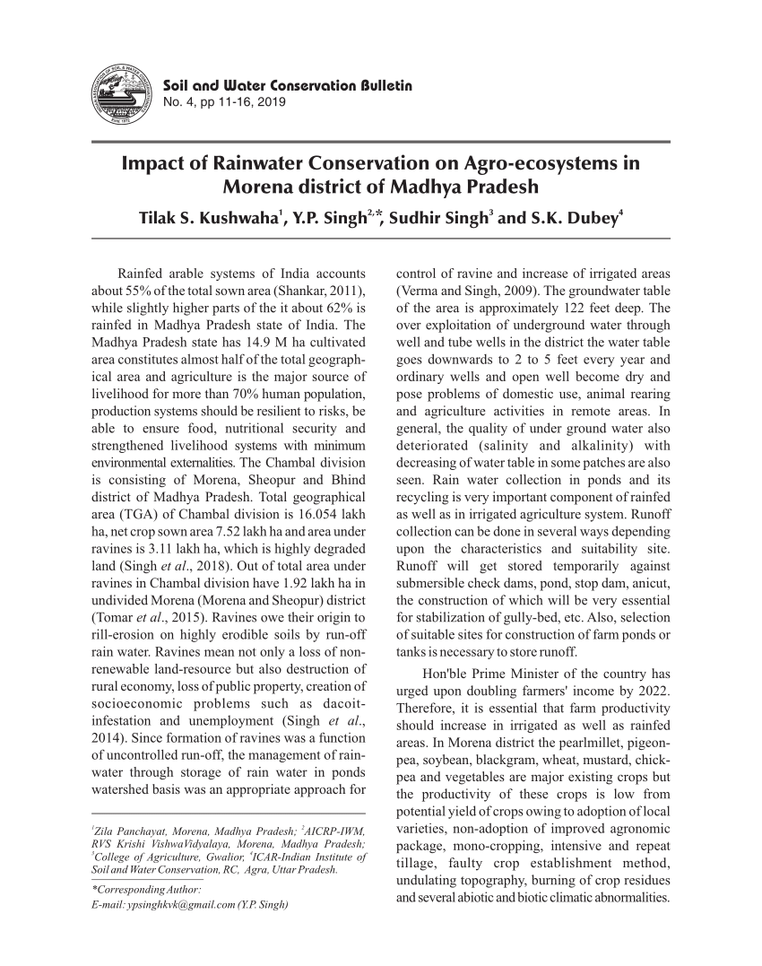 research paper on soil and water conservation pdf