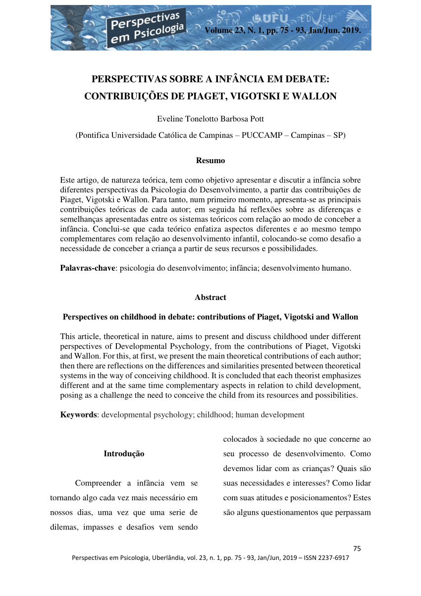 PDF Perspectivas sobre a inf ncia em debate