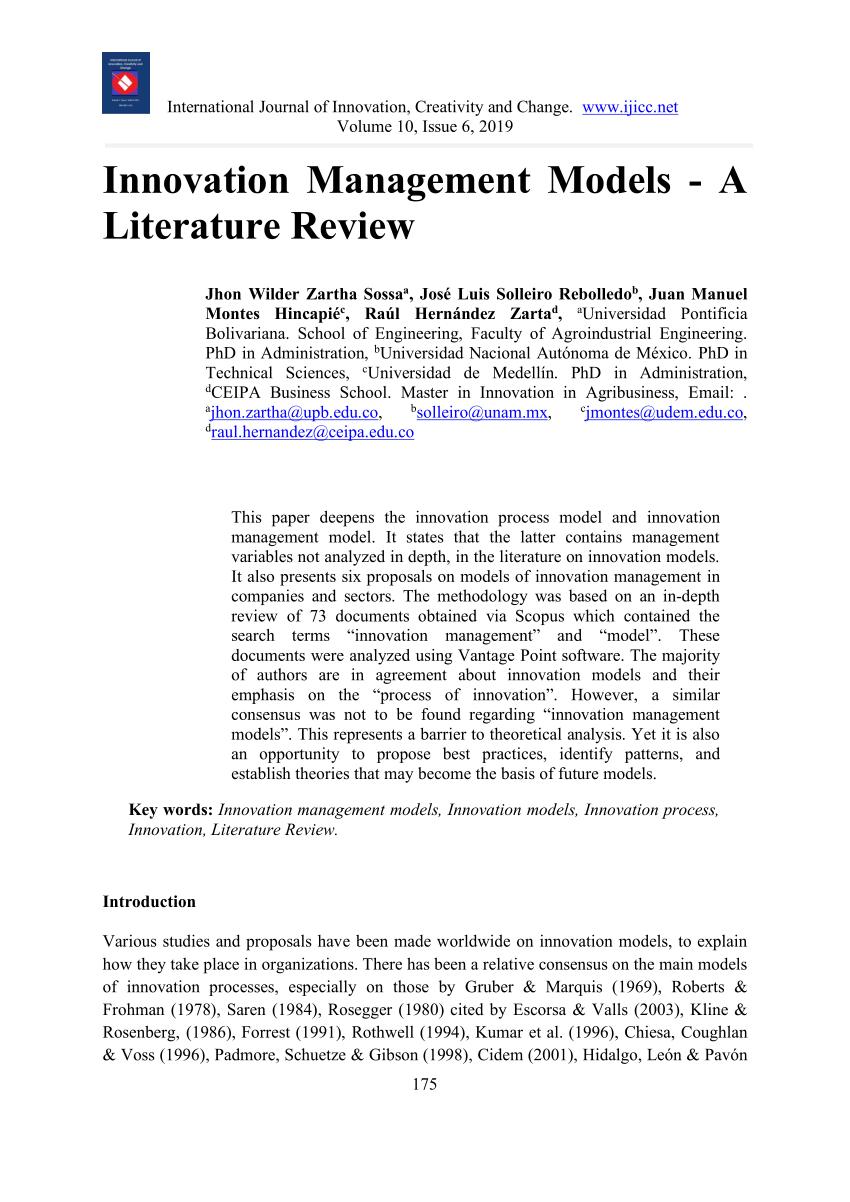 literature review on innovation pdf