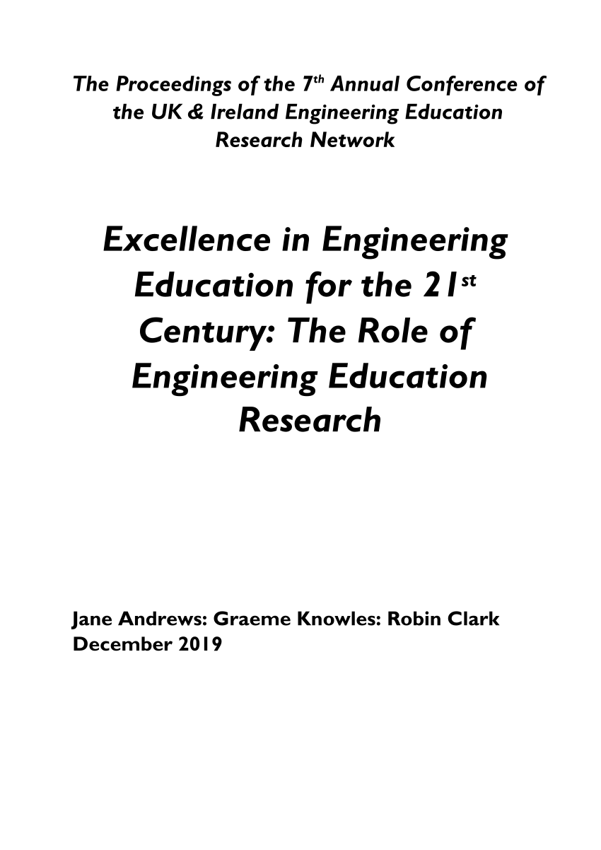 (PDF) Excellence in Engineering Education for the 21st ...