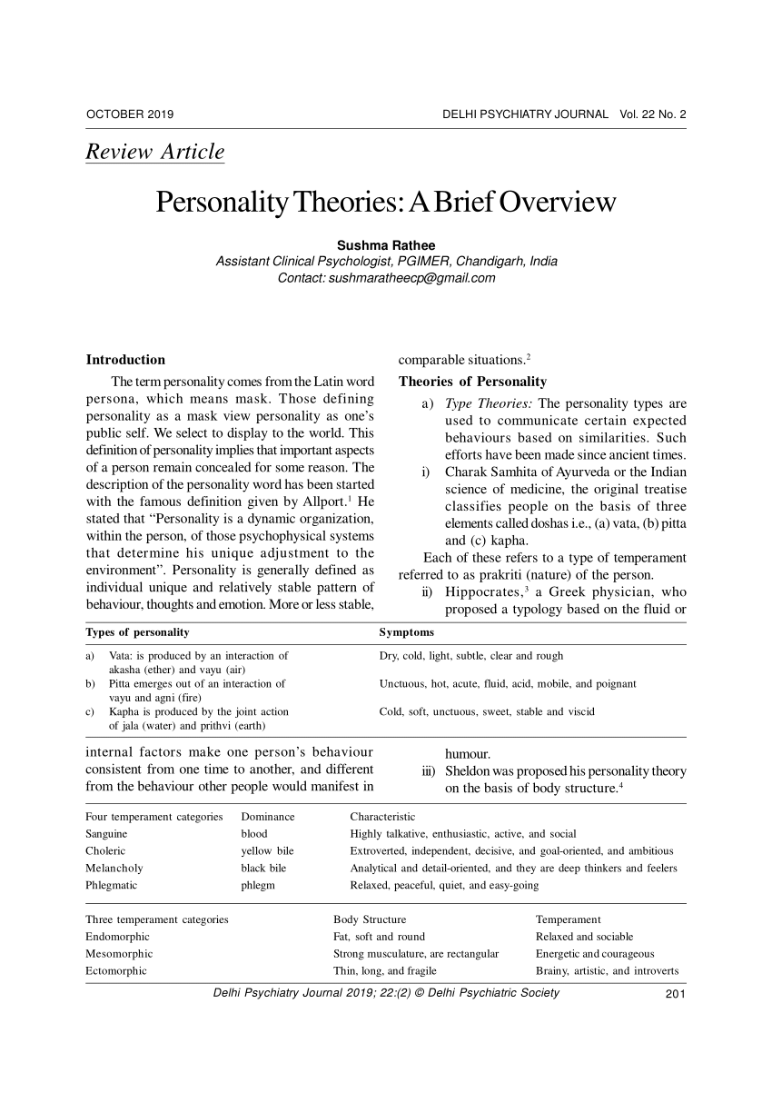 research on personality pdf