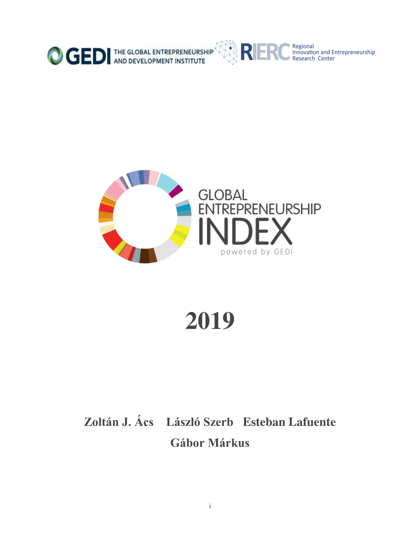 (PDF) Global Entrepreneurship Index 2019