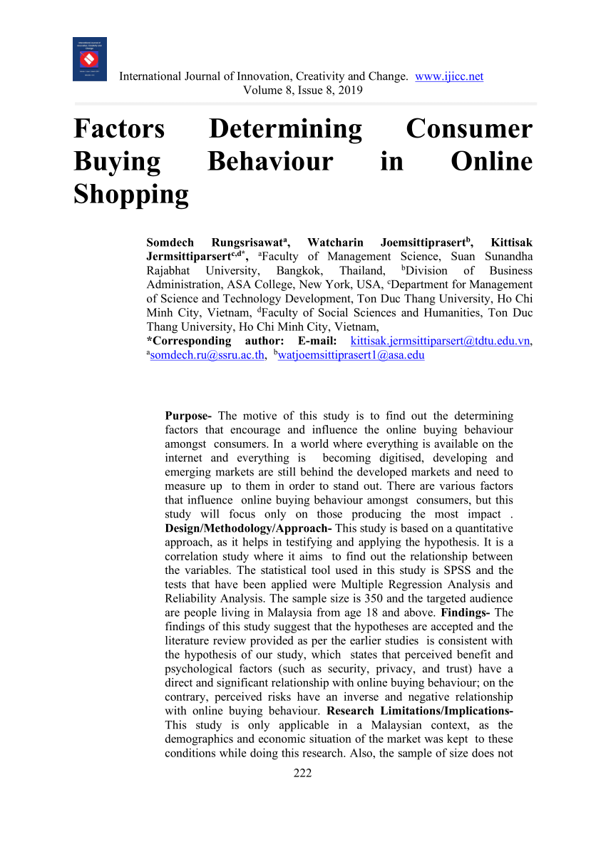 consumer buying behavior towards online shopping research paper