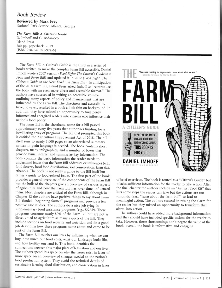 (PDF) The Farm Bill A Citizen's Guide