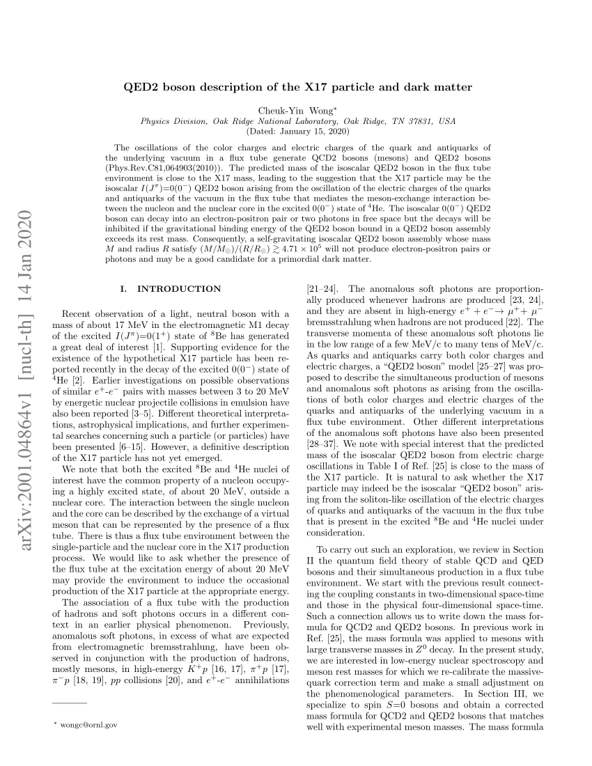 PDF) QED2 boson description of the X17 particle and dark matter