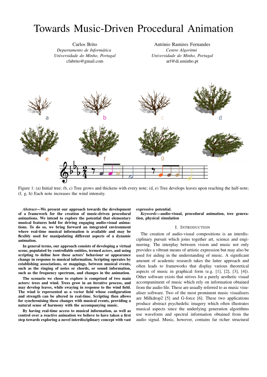 PDF) Towards Music-Driven Procedural Animation