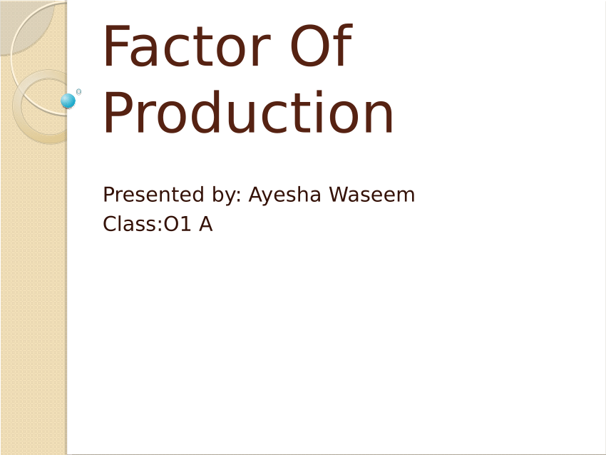 (PDF) Factor Of Production