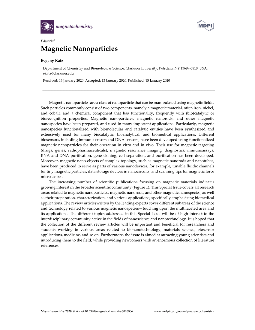research paper about magnetic nanoparticles