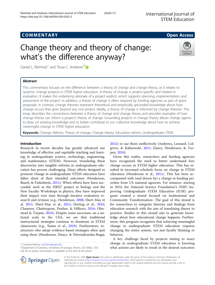 theory of change literature review