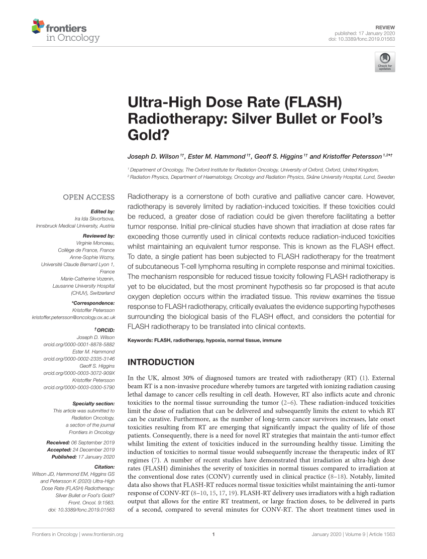 Full article: Understanding the FLASH effect to unravel the potential of  ultra-high dose rate irradiation