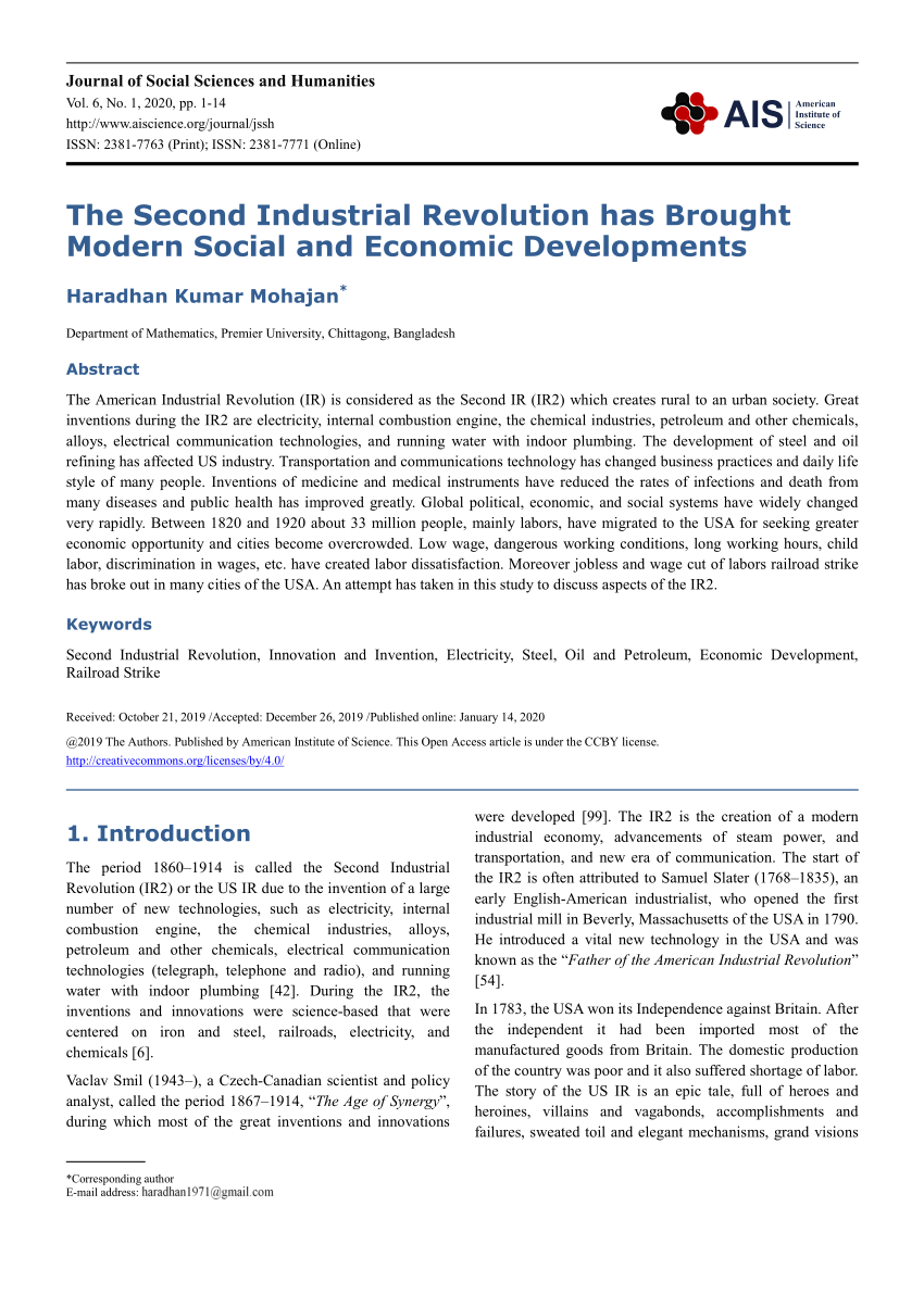 second industrial revolution research paper