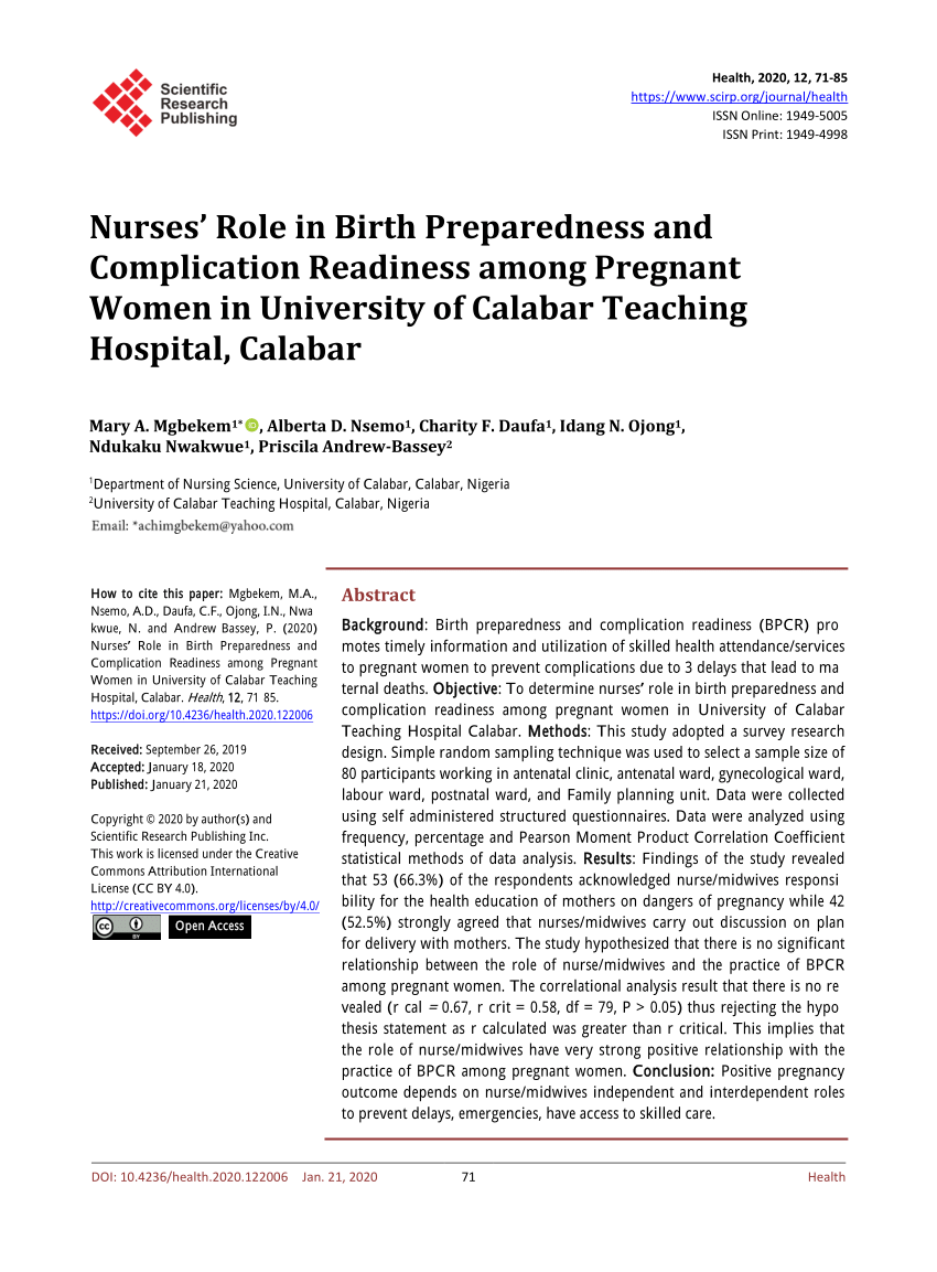 literature review on birth preparedness and complication readiness