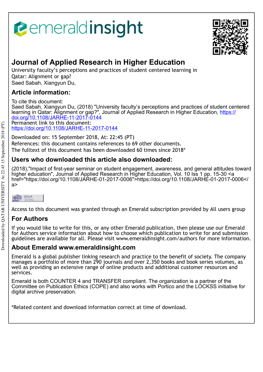 example of applied research title in education