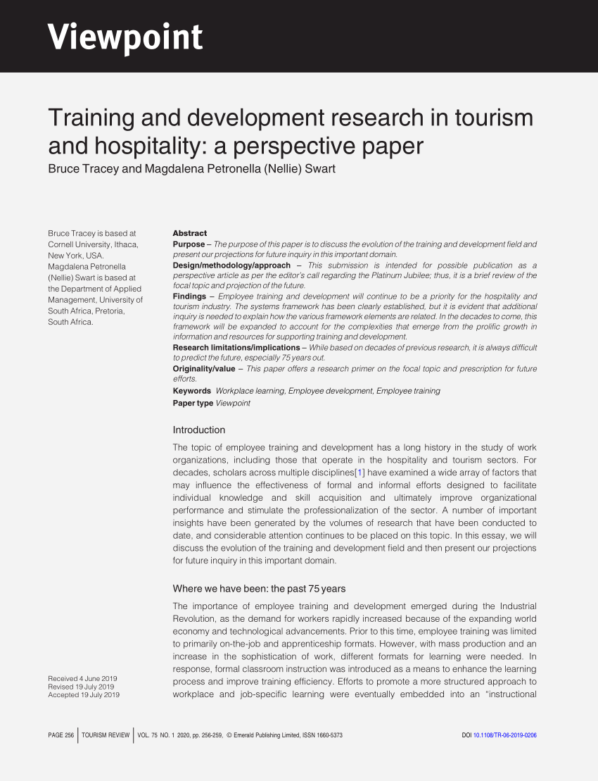 training and development research paper topics