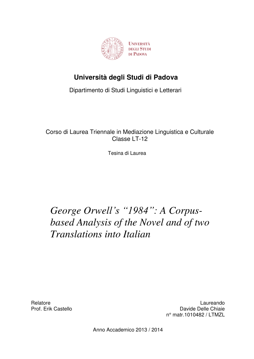 Pdf George Orwell S 1984 A Corpusbased Analysis Of The Novel