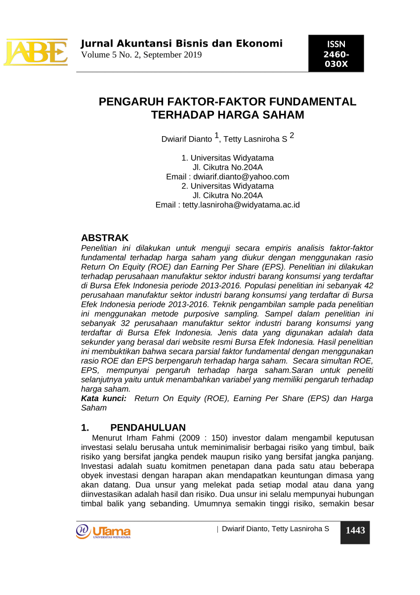 Faktor fundamental saham