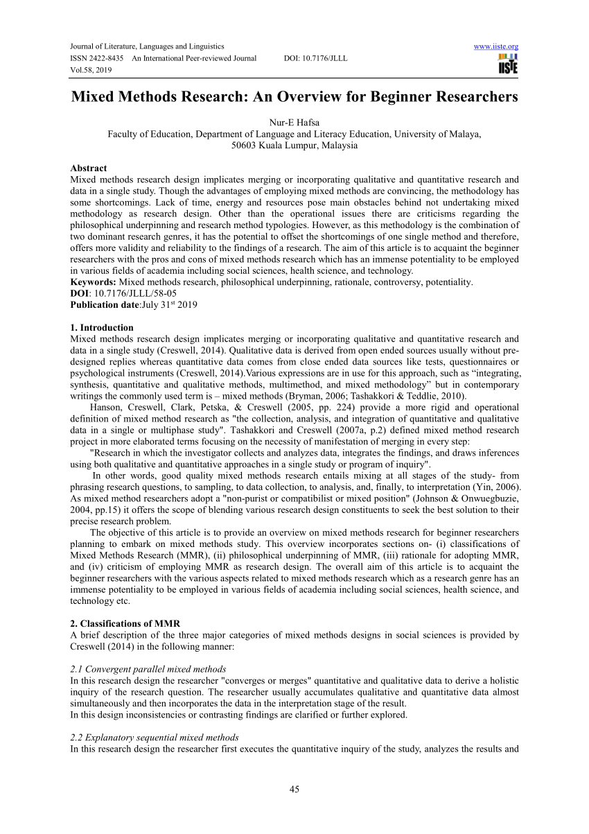 mixed methods research proposal example pdf