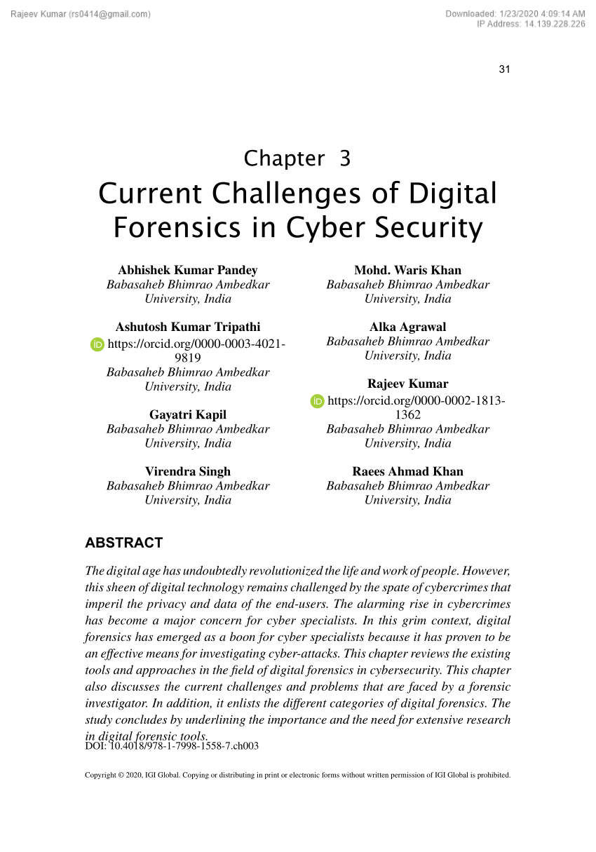 latest research papers on digital forensics