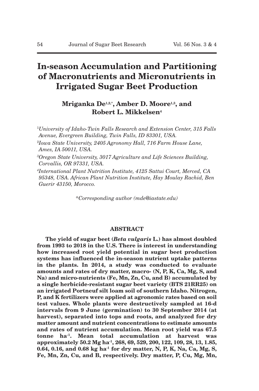 PDF) In-season Accumulation and Partitioning of Macronutrients and ...