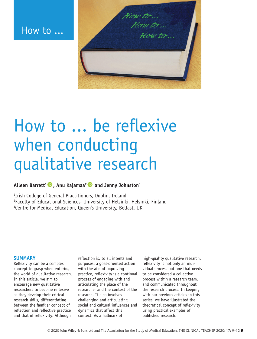 reflexivity in qualitative research pubmed