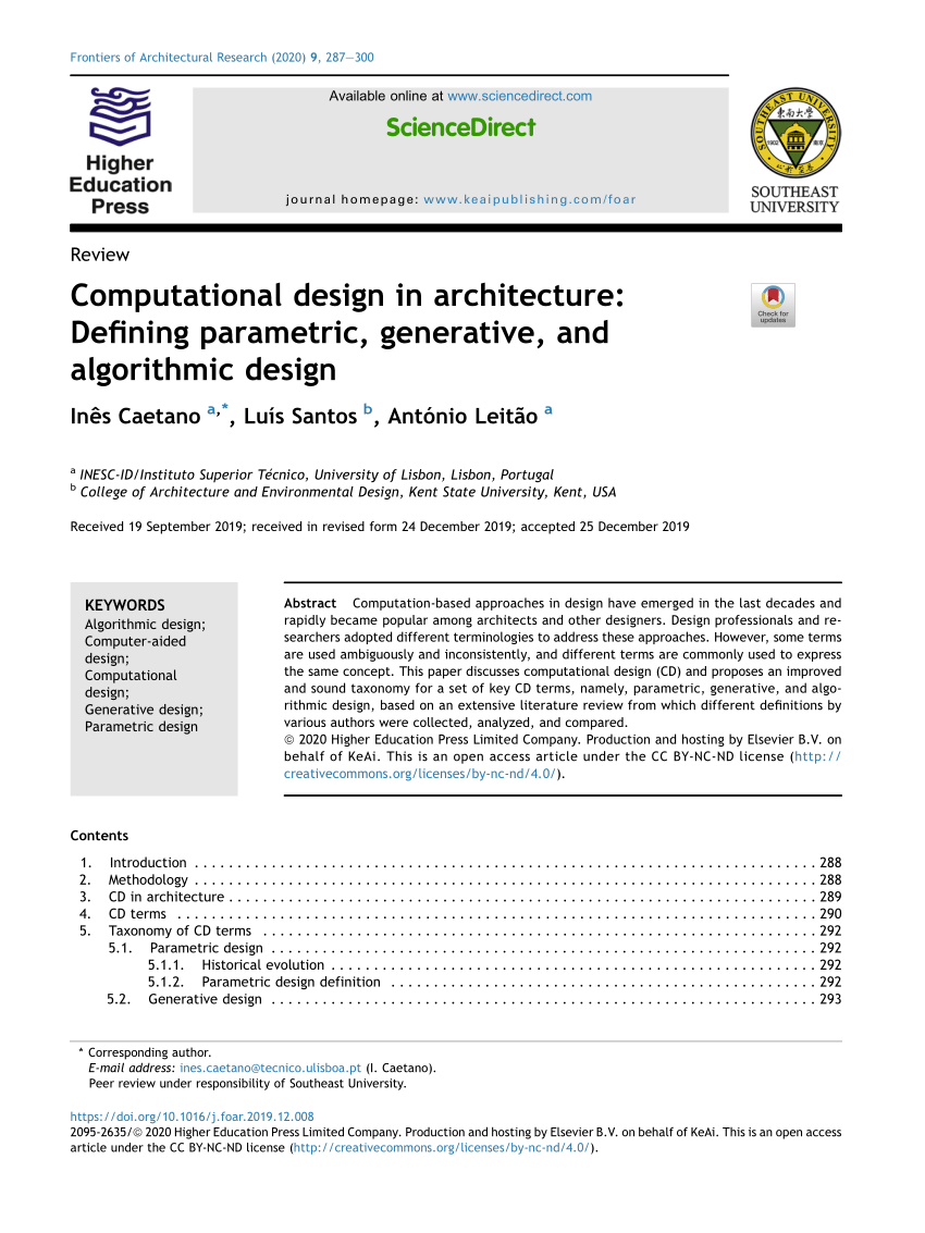 Pdf Computational Design In Architecture Defining Parametric Generative And Algorithmic Design