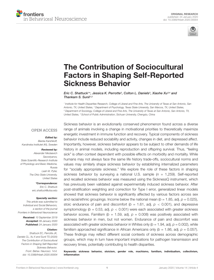 PDF The Contribution of Sociocultural Factors in Shaping Self  