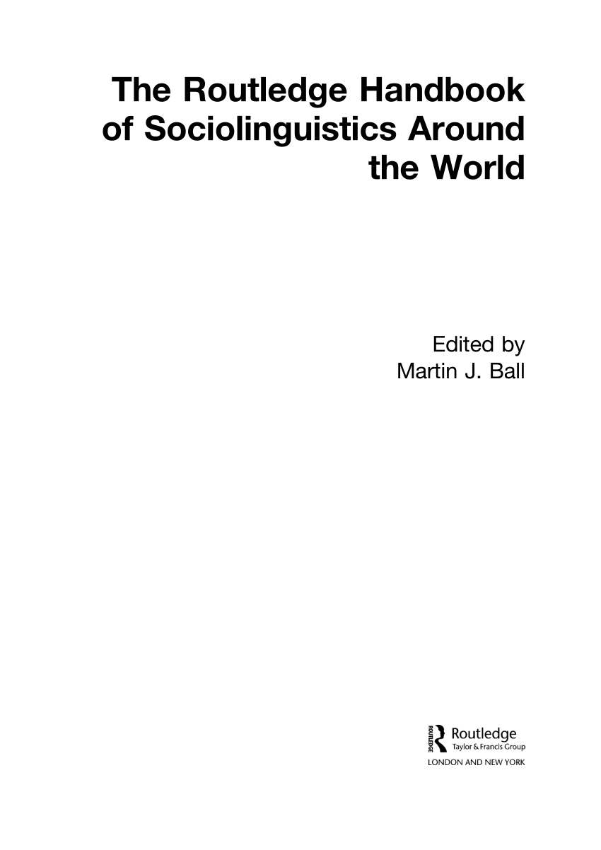 research papers on sociolinguistics pdf