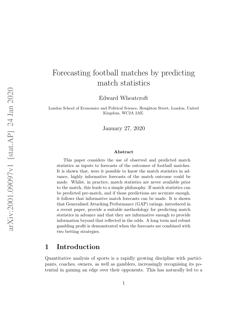 PDF) Prediction and Retrospective Analysis of Soccer Matches in a League