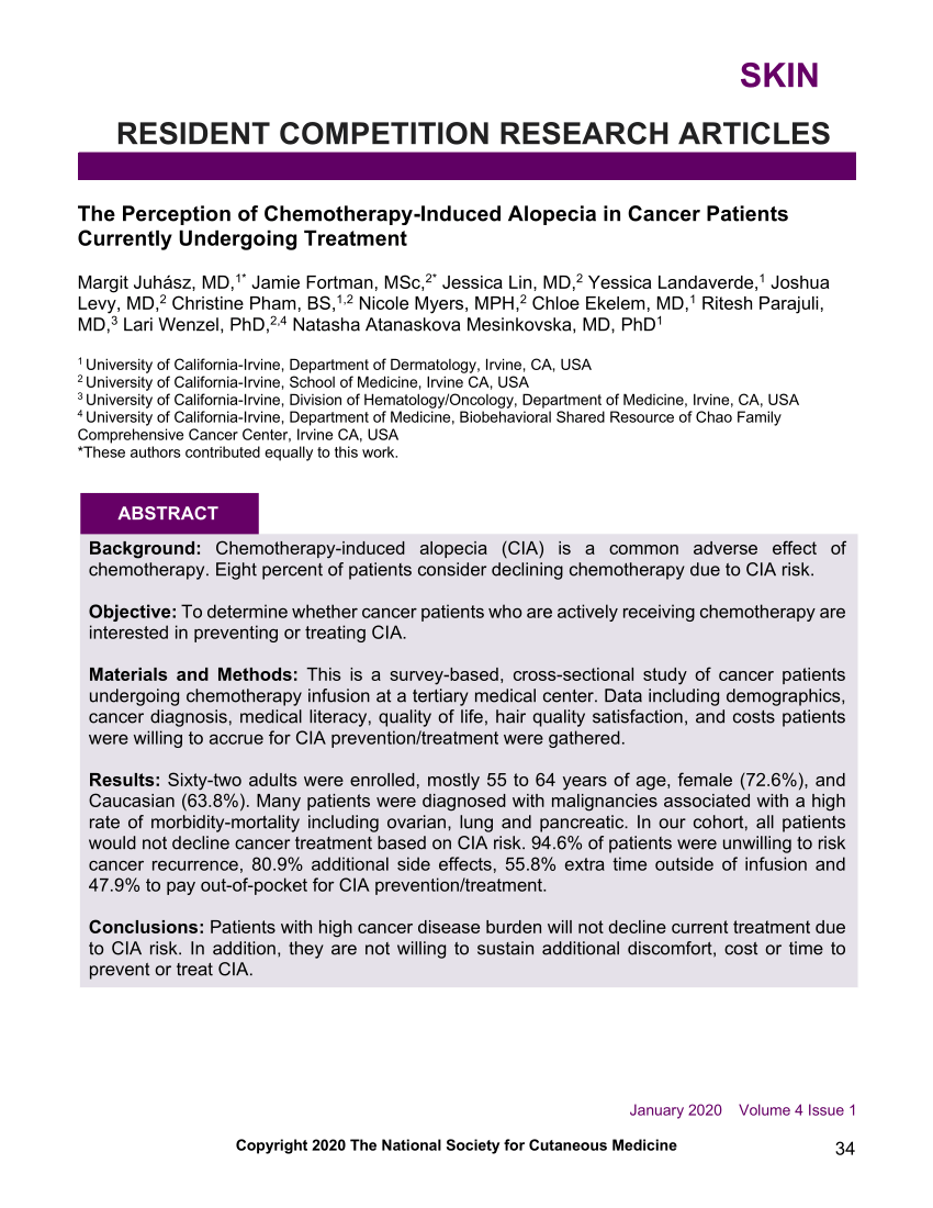 Shared decision making for patients with breast and gynecologic  malignancies undergoing chemotherapy associated with persistent alopecia -  ScienceDirect