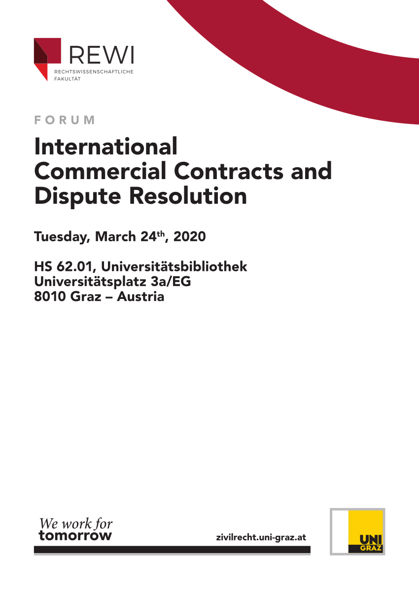 (PDF) FORUM: International Commercial Contracts and Dispute Resolution