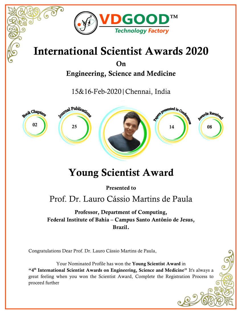 (PDF) Young Scientist Award from 4th International Scientist Awards on
