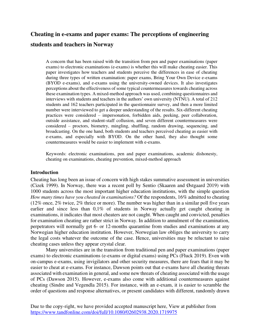 research paper on cheating in school
