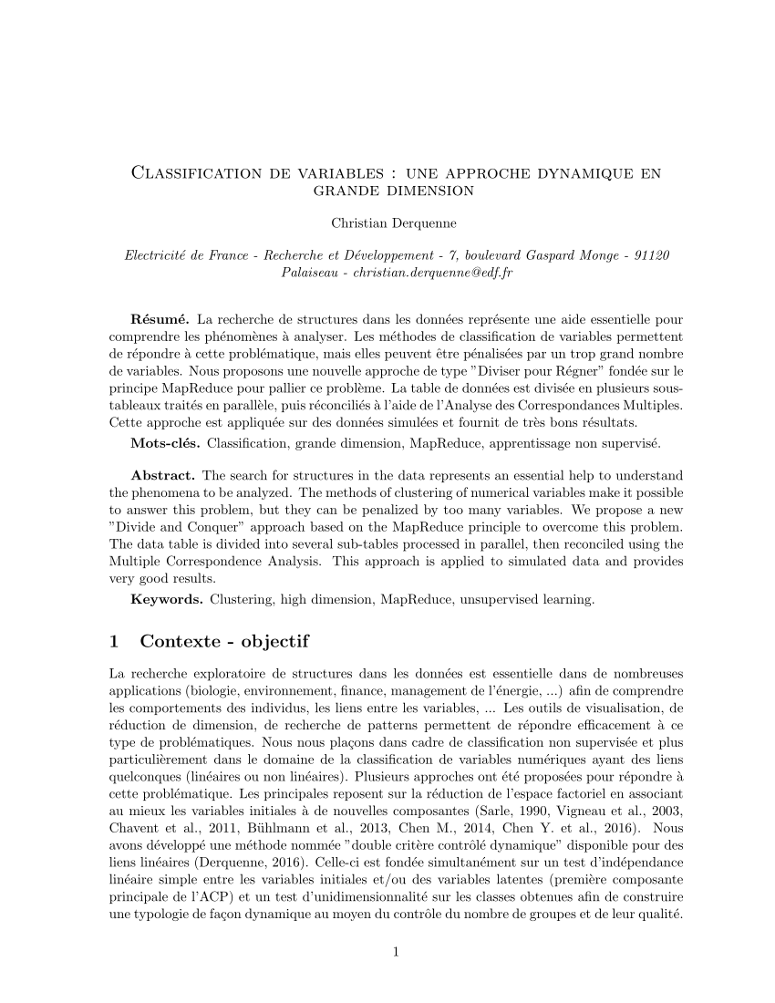 (PDF) Classification de variables : une approche dynamique en grande ...