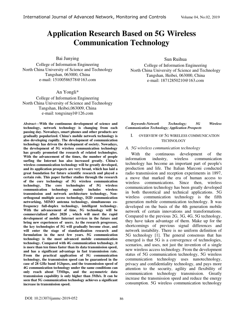 research paper of wireless communication