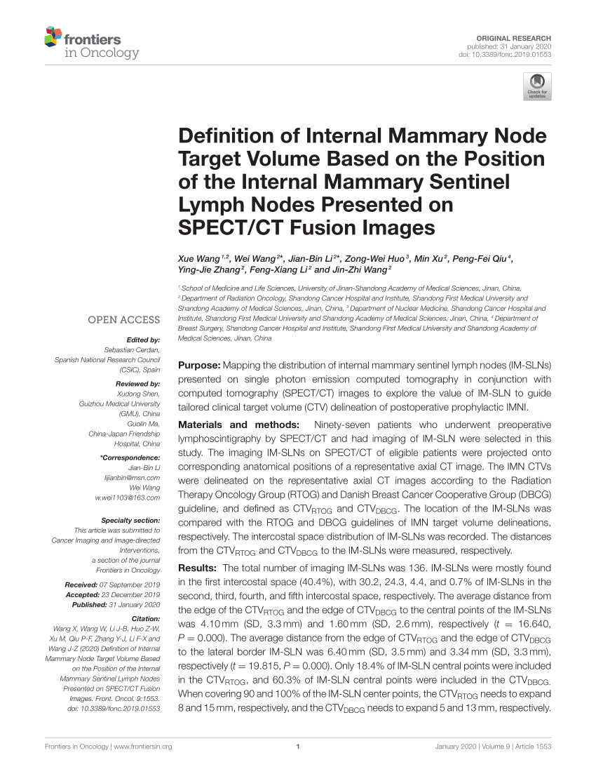 (PDF) Definition of Internal Mammary Node Target Volume Based on the