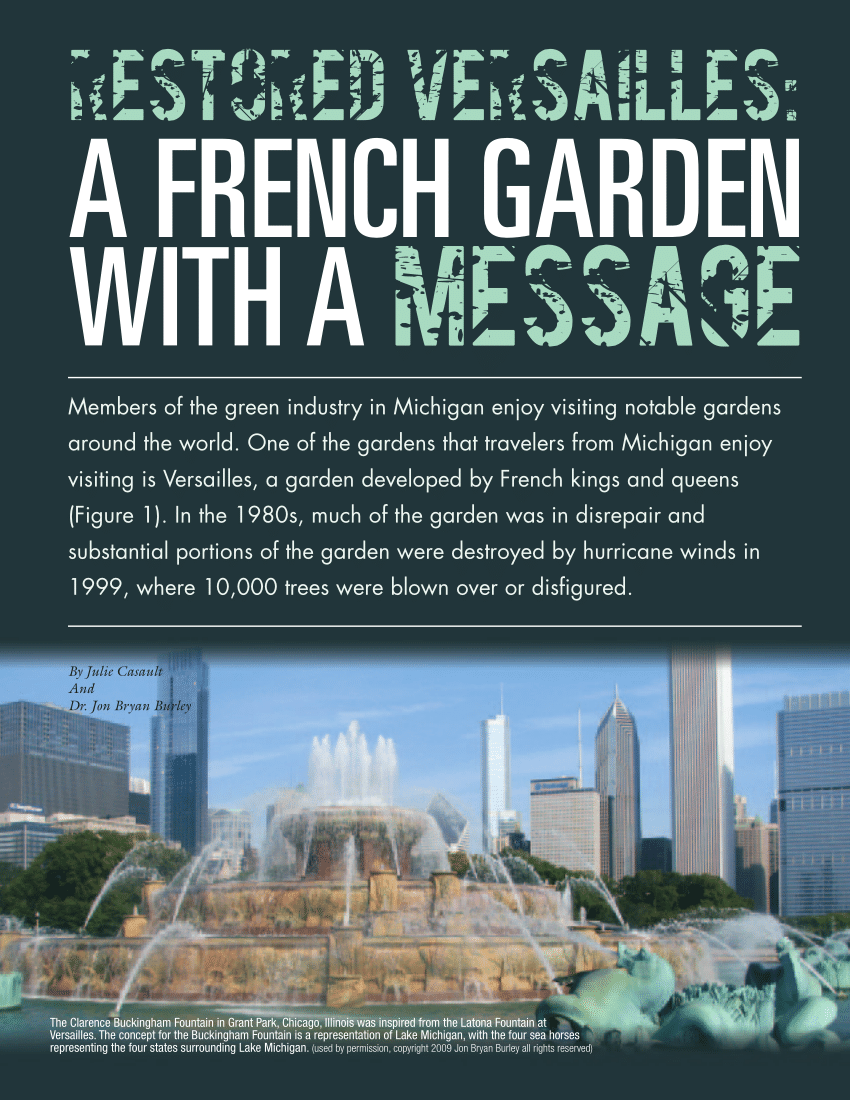 Pdf A French Garden With A Message Restored Versailles