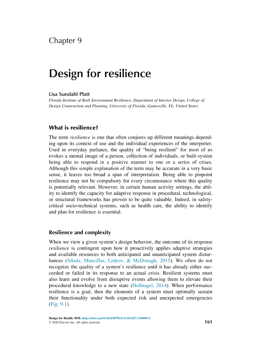 (PDF) Design for resilience