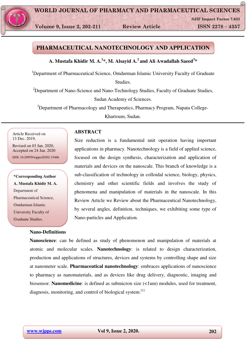 impact factor of research journal of pharmacy and technology