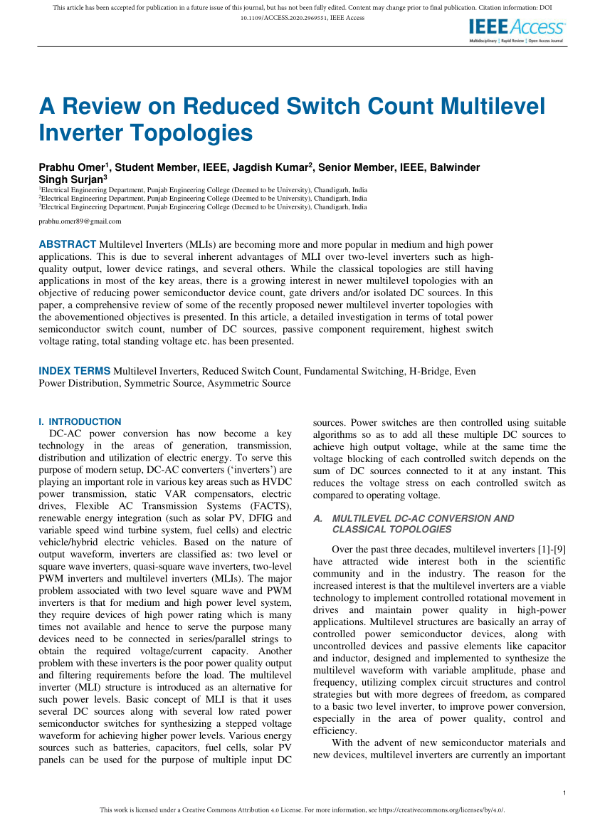 literature review on multilevel inverters