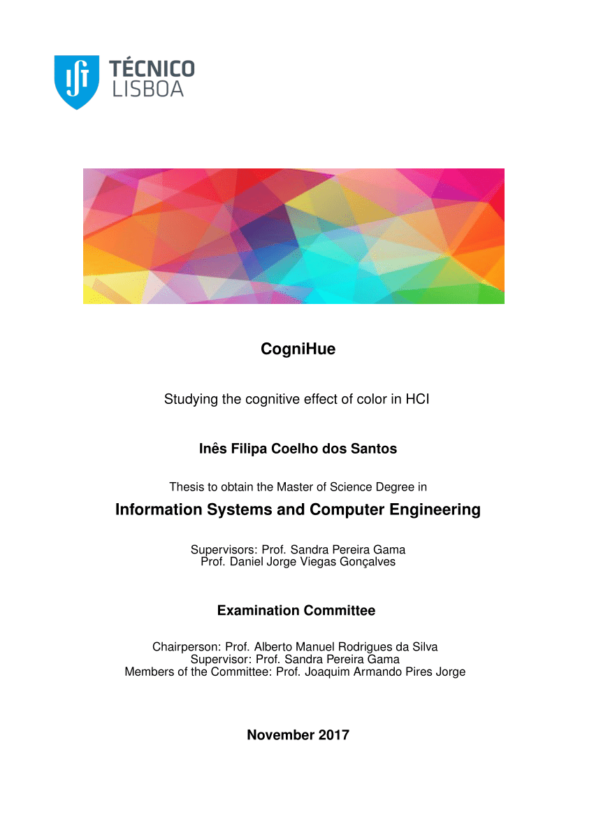 PDF) CogniHue: Studying the cognitive effect of color in HCI