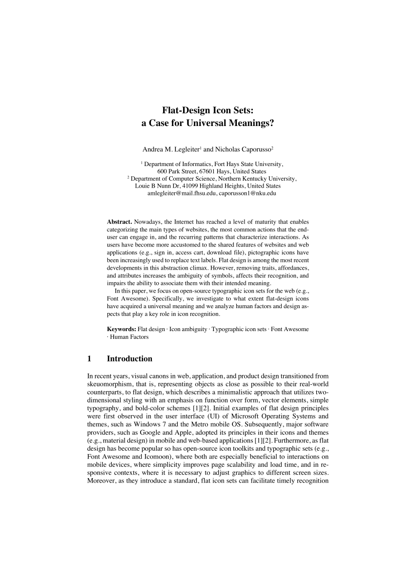 Pdf Flat Design Icon Sets A Case For Universal Meanings